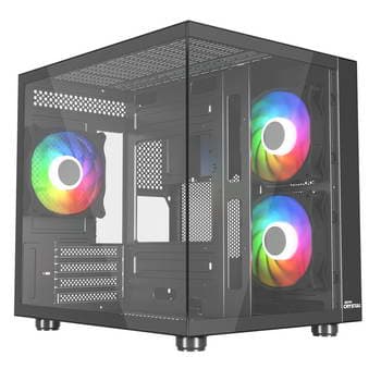 CAIXA MICRO ATX VIDRO PT 3X FAN ARGB
